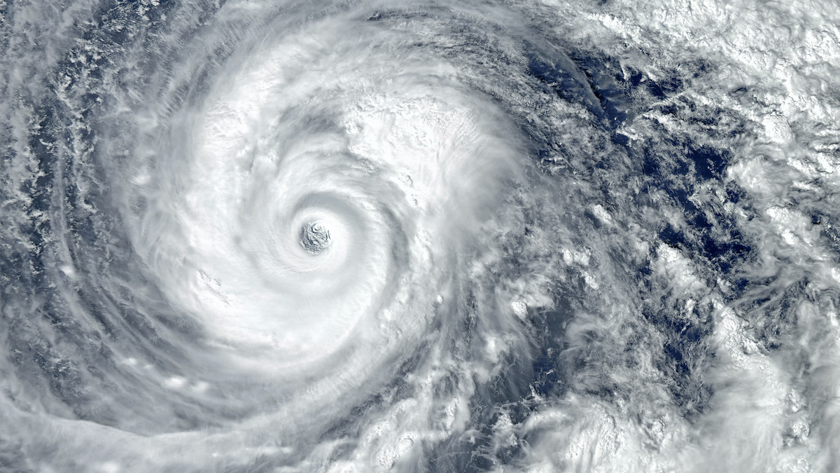 Eye of the Hurricane. Hurricane on Earth. Typhoon over planet Earth.. Category 5 super typhoon approaching the coast. View from outer space. (Elements of this image furnished by NASA); blog: social media during a crisis